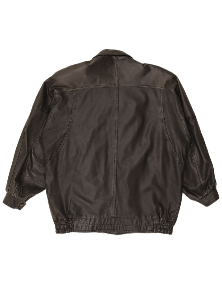 veste en cuir homme vintage UK 42 XL Noir