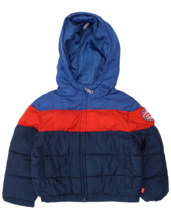 LEVI'S Veste matelassée à capuche pour bébé garçon 18-24 mois Bleu marine Colourblock