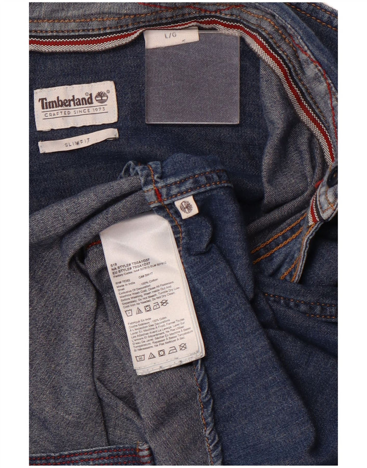 Timberland Chemise en Jean Slim Fit Homme Bleu Coton