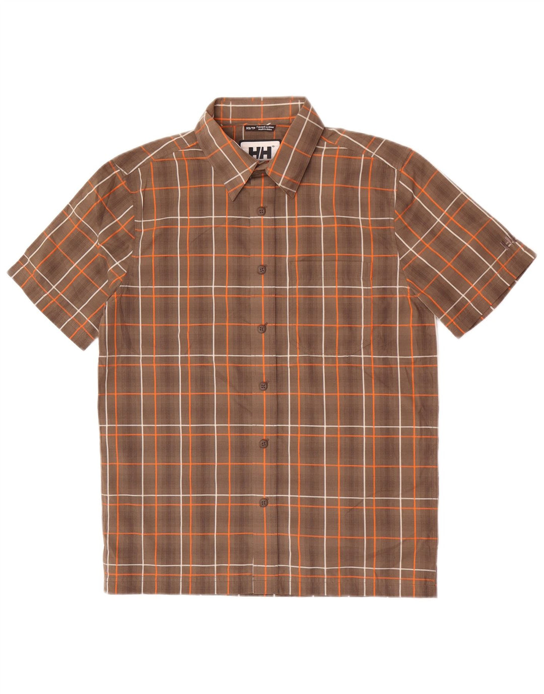 Helly Hansen Chemise à manches courtes pour hommes XS Marron à carreaux Polyester