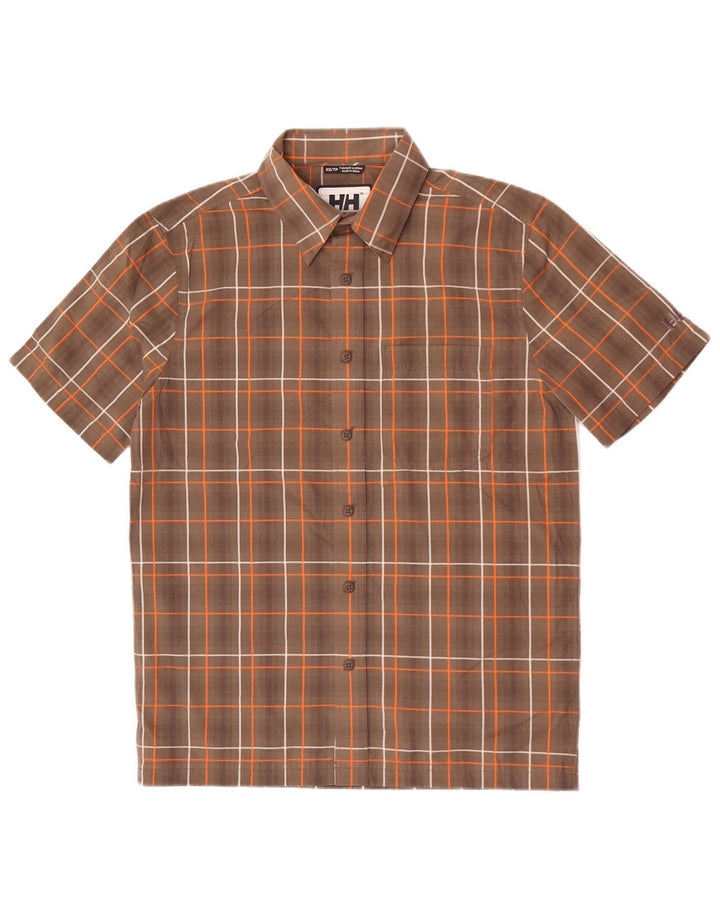 Helly Hansen Chemise à manches courtes pour hommes XS Marron à carreaux Polyester