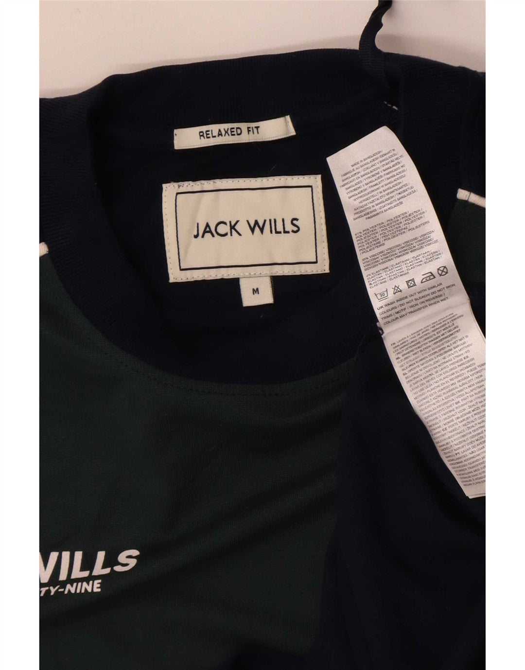 Jack Wills T-Shirt Graphique Homme Bleu Marine Moyen Colourblock