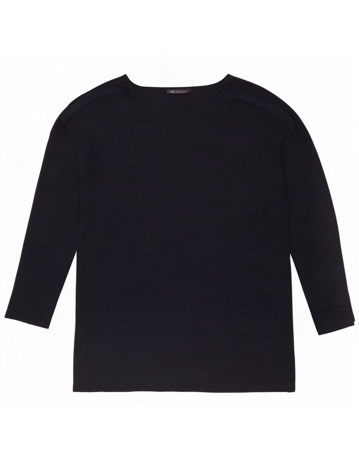 Marks & Spencer Haut à manches longues pour femme UK 44 Large Bleu marine Polyester