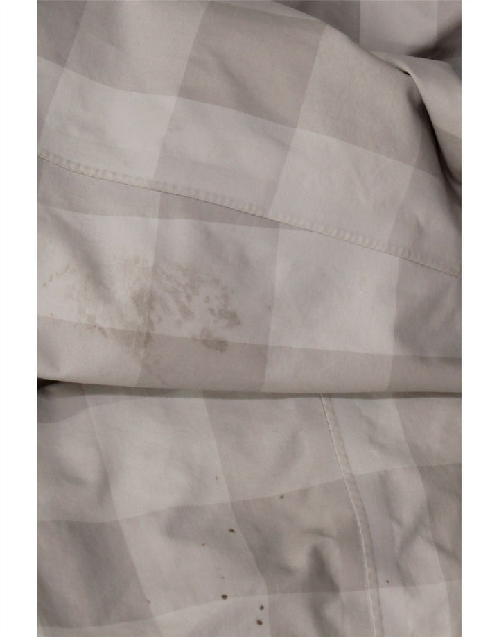 HELLY HANSEN Womens Oversized Hooded Raincoat UK 14 Medium Grey Check