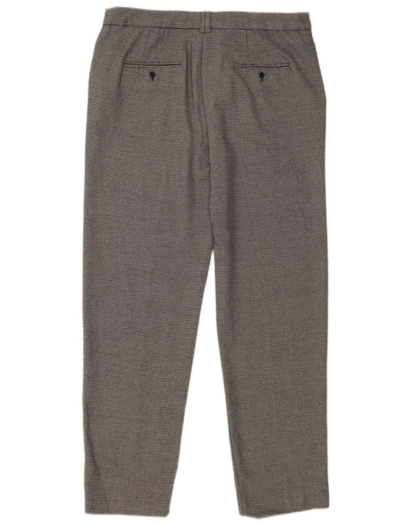Marks & Spencer Pantalon de costume pour femme UK 14 Large W36 L31 Gris Géométrique
