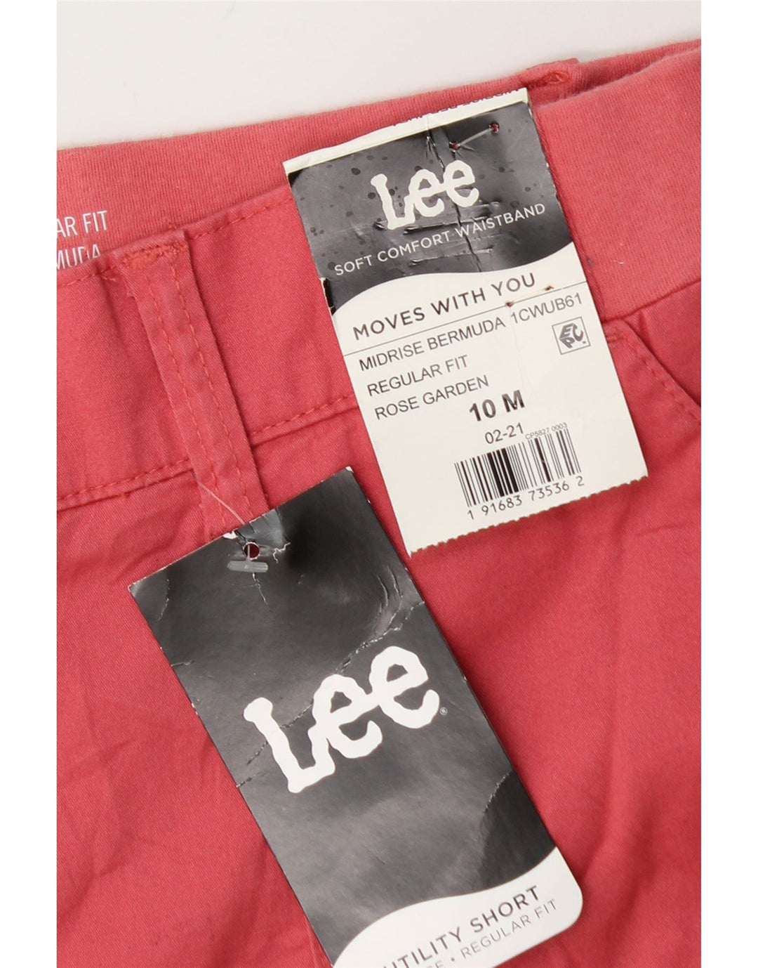 Lee Bermuda taille moyenne pour femme, coupe régulière, US 10, Large W30, coton rose