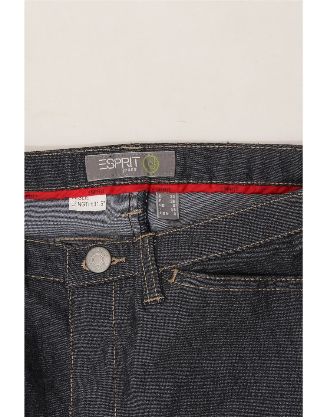 ESPRIT Womens Straight Jeans UK 8 Small W26 L31  Grey Cotton Vintage Esprit and Second-Hand Esprit from Messina Hembry 