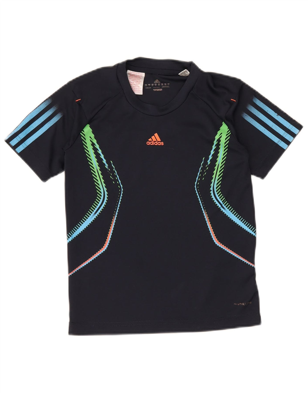 ADIDAS T-Shirt Garçon 9-10 ans Bleu Marine Géométrique Polyester