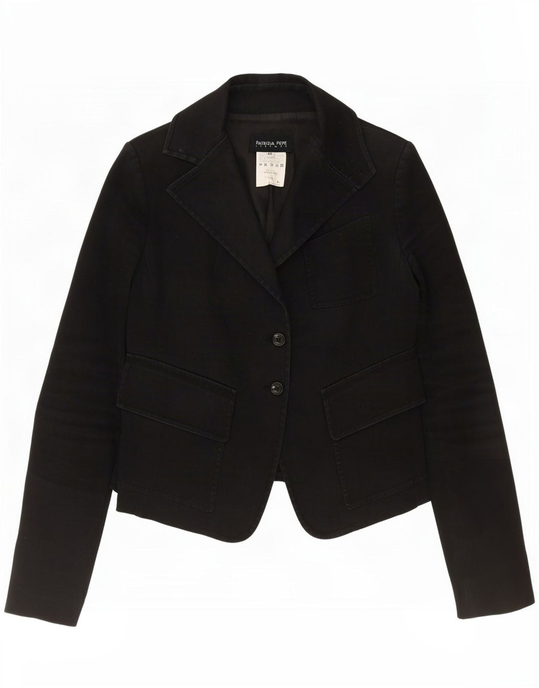 Patrizia Pepe Veste Blazer 2 Boutons Femme IT 44 Coton Noir Moyen