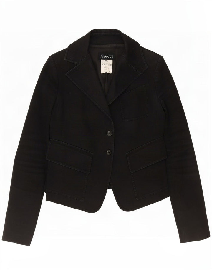 Patrizia Pepe Veste Blazer 2 Boutons Femme IT 44 Coton Noir Moyen