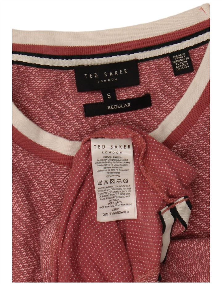 Ted Baker T-Shirt régulier pour hommes, taille 5 XL, coton rose