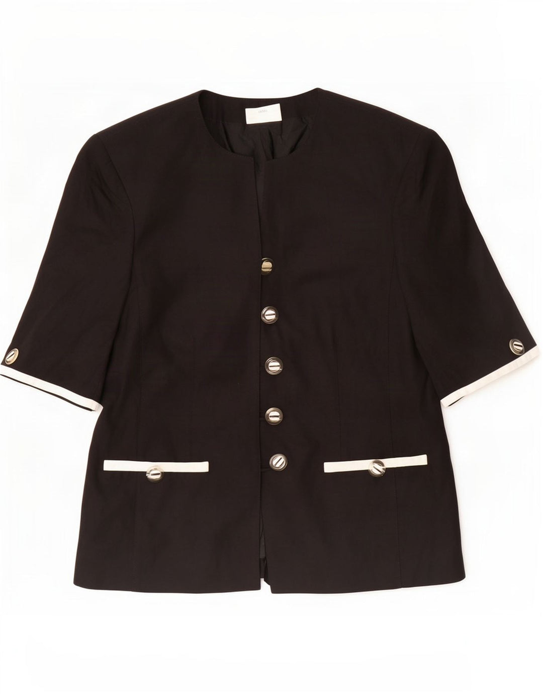 Basler Veste blazer à manches courtes pour femme 5 boutons UK 12 Noir moyen