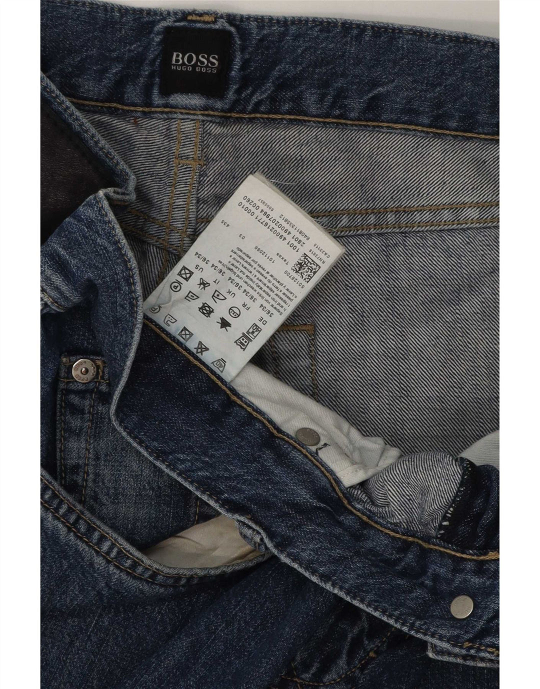 Hugo Boss Jean droit W36 L34 bleu coton pour homme