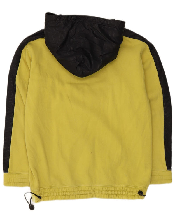 Champion Mens Graphic Hoodie Jumper Small Yellow Colourblock Cotton
