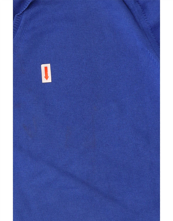 Zara Pull Col V Homme Bleu Moyen Coton