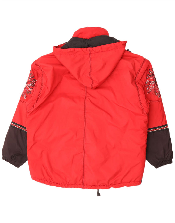 Killtec Veste de ski à capuche graphique pour homme UK 42 XL Rouge Colourblock Polyester