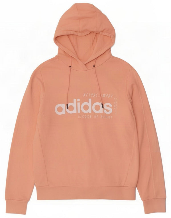 Adidas Pull à capuche graphique pour femme UK 12/14 Coton rose moyen