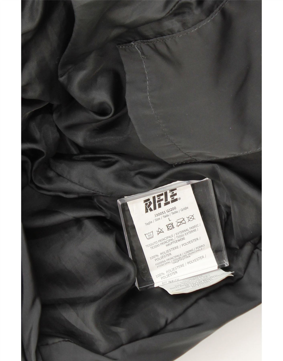 RIFLE Womens Hooded Padded Jacket UK 16 Large Black Polyester Vintage Rifle and Second-Hand Rifle from Messina Hembry 