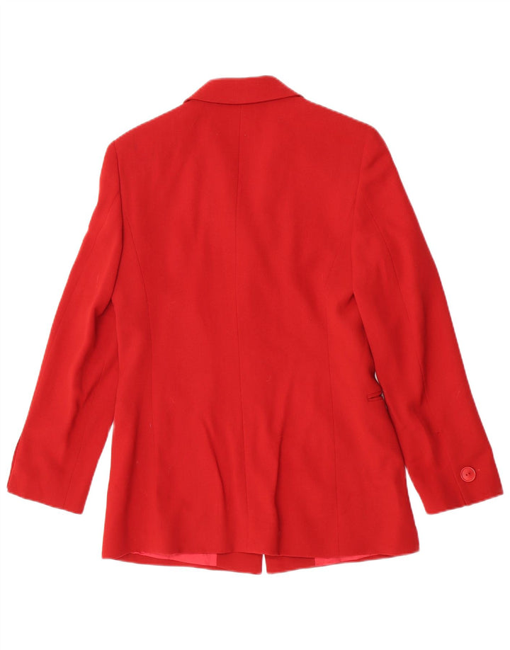 Max Mara Veste blazer à 3 boutons pour femme UK 8 Petite laine rouge