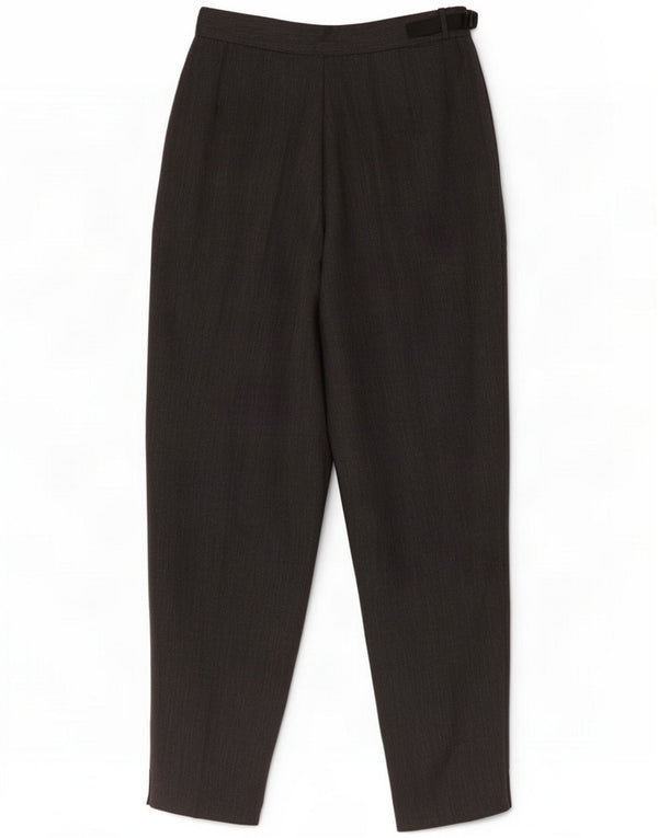 Pantalon décontracté vintage femme chevillé IT 42 Medium W28 L27 laine grise