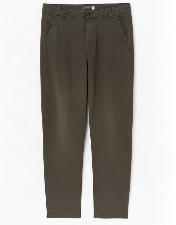 MINT VELVET Pantalon Chino Fuselé Femme UK 12 Moyen W32 L28 Coton Kaki