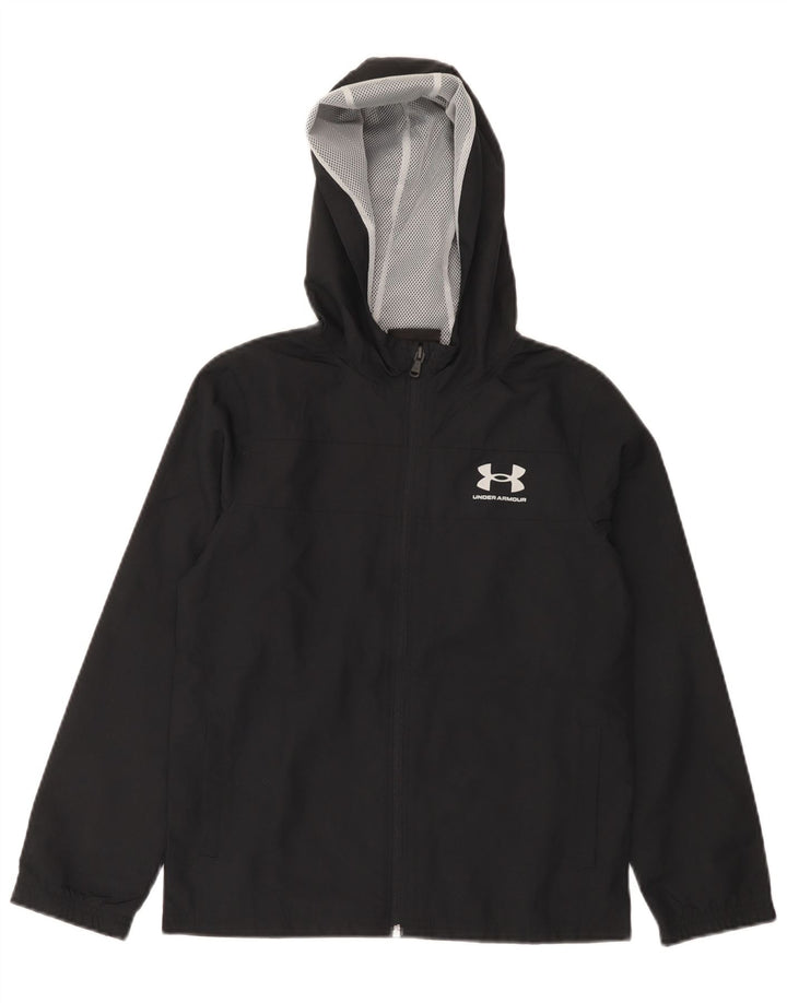 Under Armour Veste de Pluie à Capuche Garçon 9-10 ans Noir Moyen Polyester