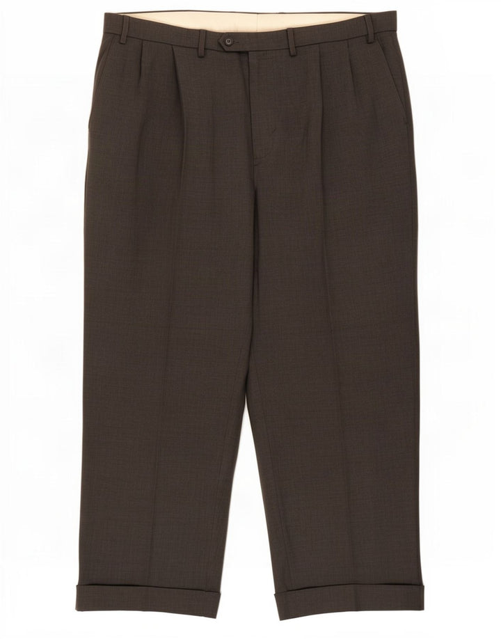 Marks & Spencer Pantalon décontracté chevillé pour homme W40 L29 Gris Polyester