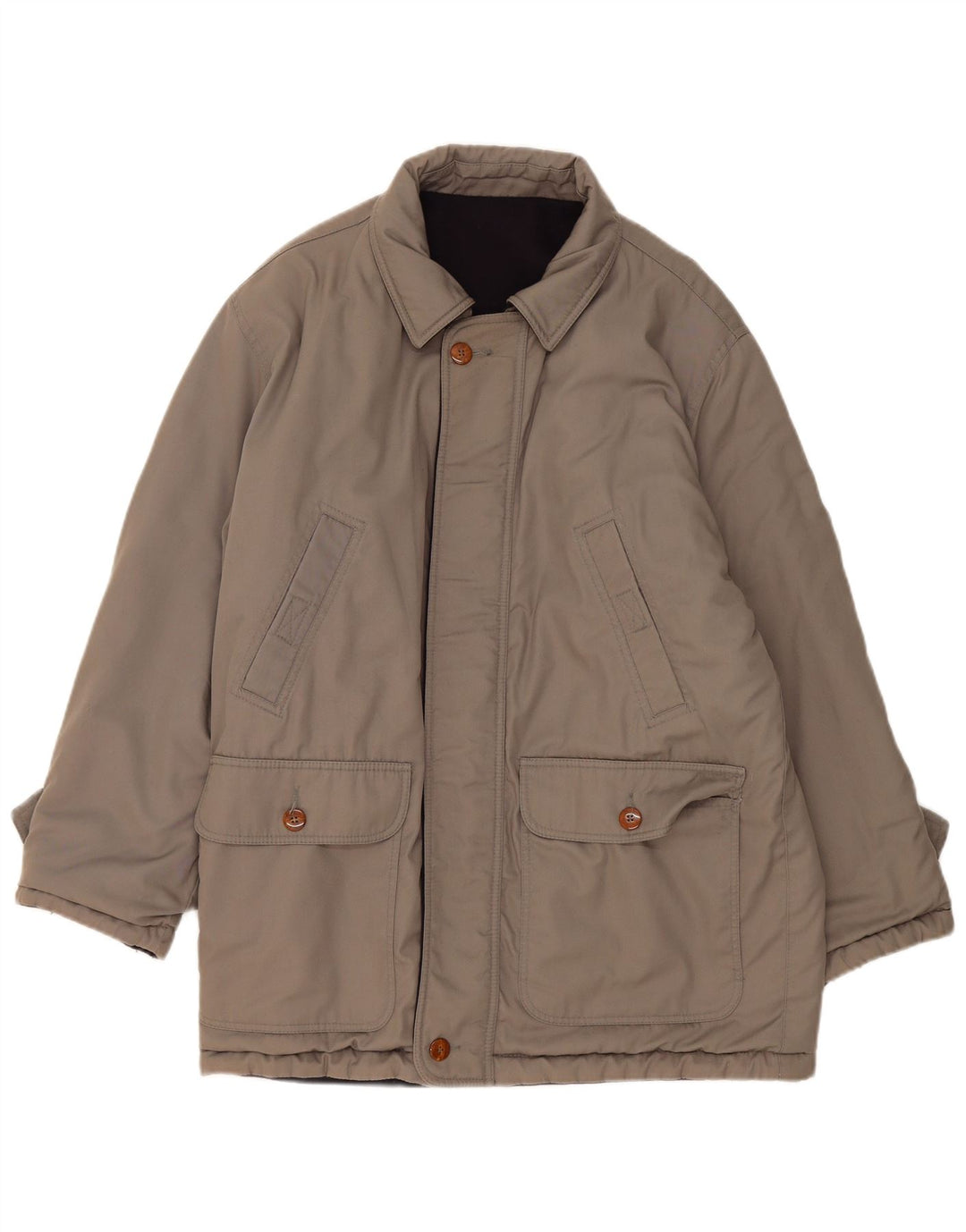 vintage Mens Réversible Coupe-Vent Manteau UK 38 Gris Moyen