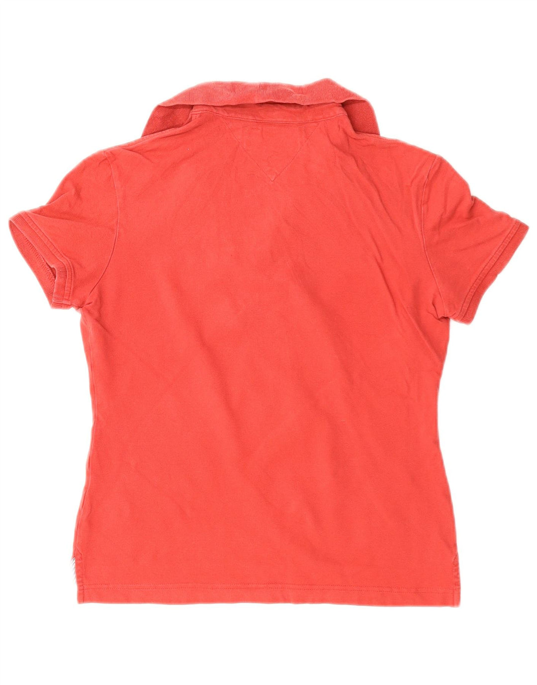 TOMMY HILFIGER Polo Femme UK 10 Petit Coton Rouge