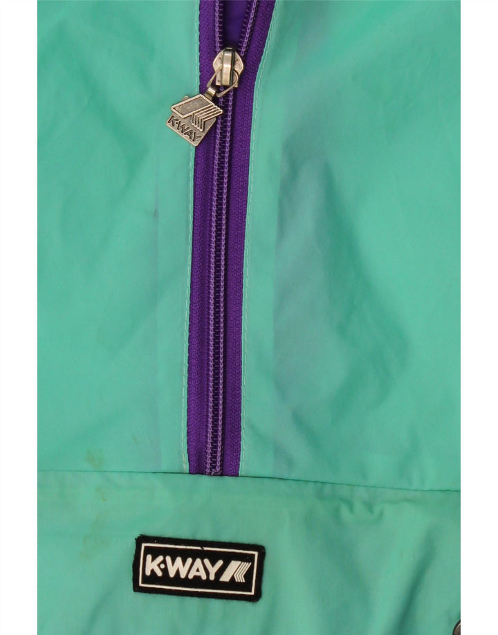 K-WAY Veste de pluie à capuche pour fille 8-9 ans Vert colour block