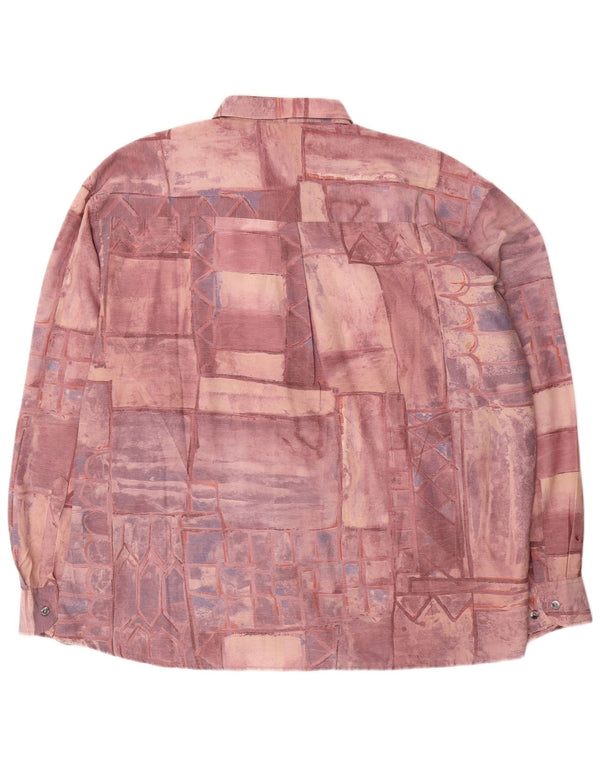 Jean chatel Chemise Homme Taille 45/46 XL Bordeaux Patchwork
