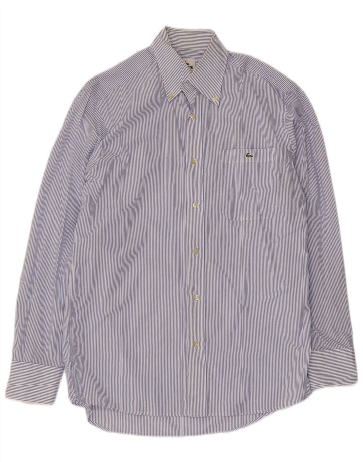 Lacoste Chemise homme Taille 39 Coton à fines rayures bleu moyen
