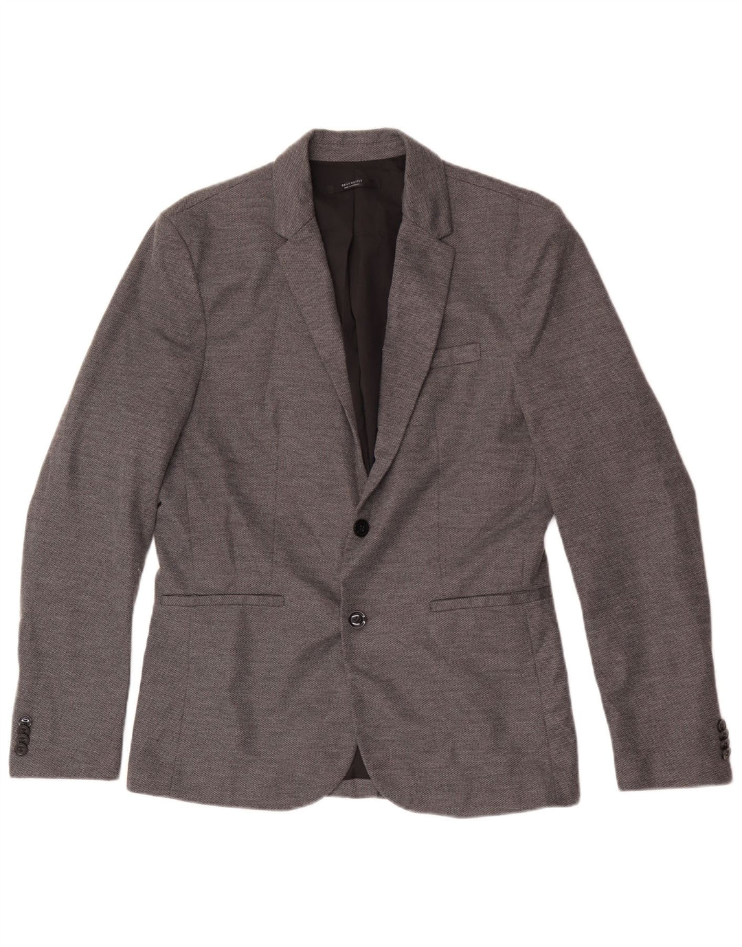 Zara Veste blazer à 2 boutons pour homme UK 40 Large Gris Polyester