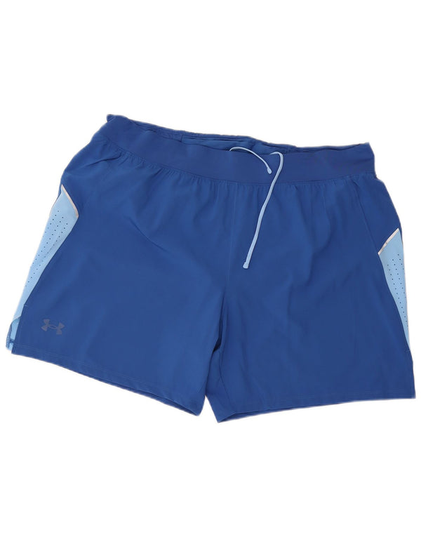 Under Armour Short de Sport Homme 2XL Bleu Colorblock Polyester