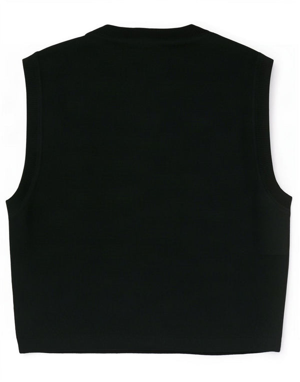 Zara Womens Crop Débardeur UK 14 Large Noir