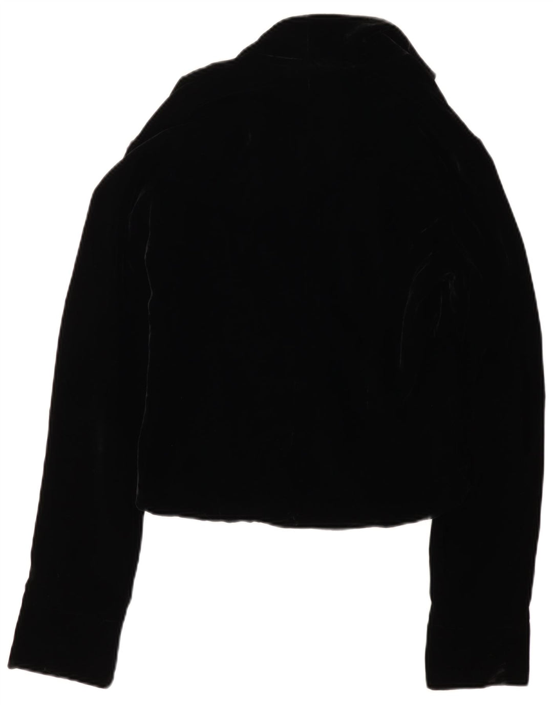 VINTAGE Veste blazer en velours à 3 boutons pour femme UK 12 Noir moyen