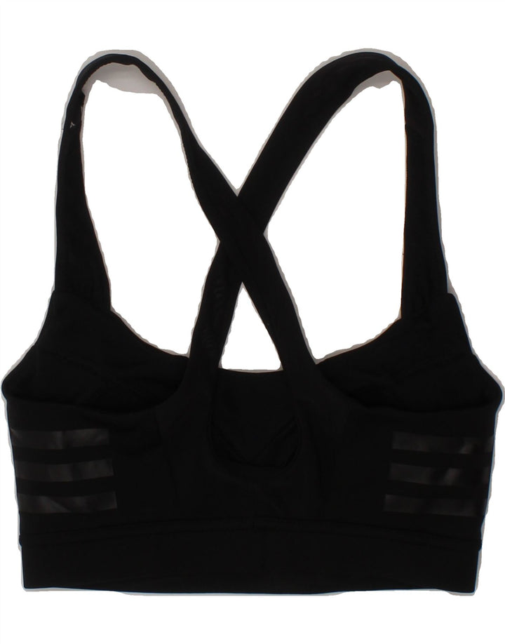 ADIDAS Womens Sport Bra Top UK 0/2 2XS Black Polyester Vintage Adidas and Second-Hand Adidas from Messina Hembry 
