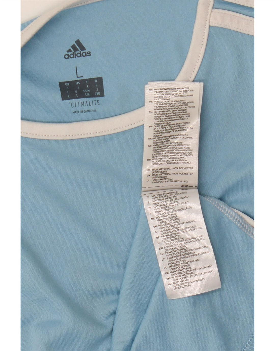 Adidas Hommes Climalite T-Shirt Haut Grand Bleu Colorblock Polyester
