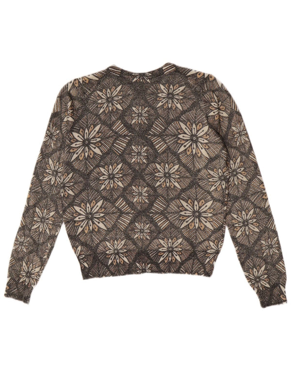 Marks & Spencer Cardigan pour femme en viscose florale gris moyen UK 42