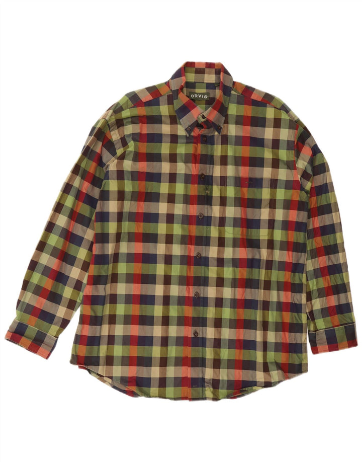 Orvis Chemise Homme XL Vert Carreaux Coton