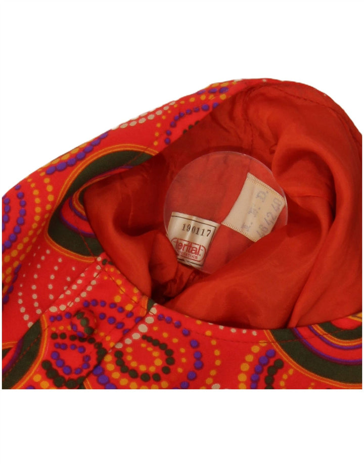 VINTAGE Robe A-Line Femme IT 46 Grand Rouge Géométrique