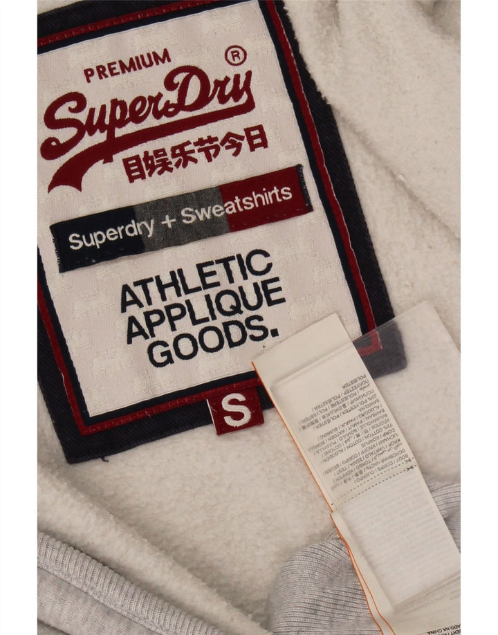 SUPERDRY Pull à capuche zippé graphique pour hommes, petit coton gris