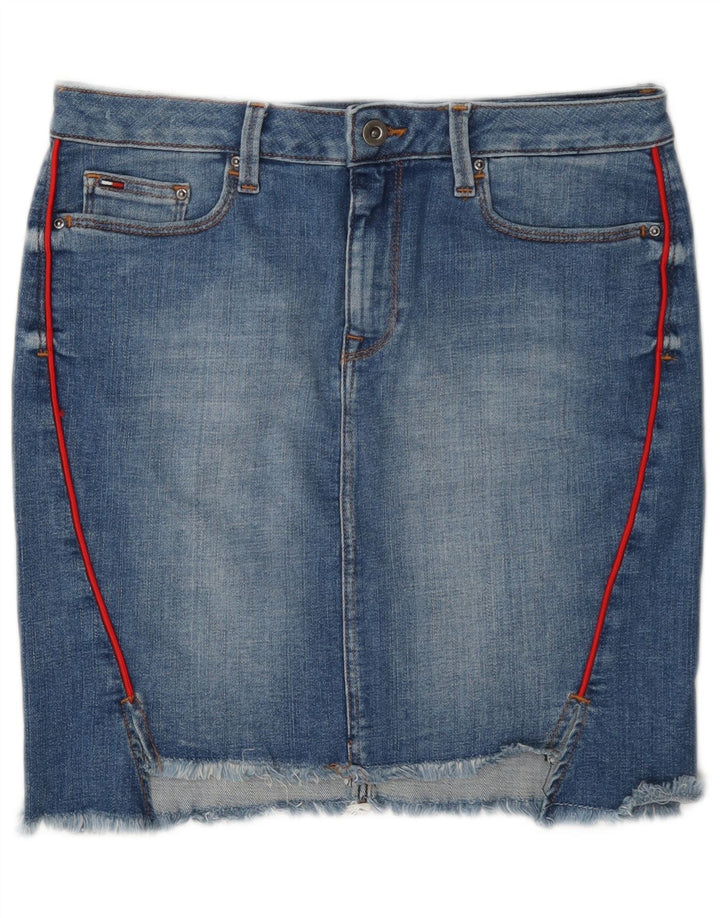 Tommy Hilfiger Femme Mini Jupe En Jean Medium W28 Bleu Coton