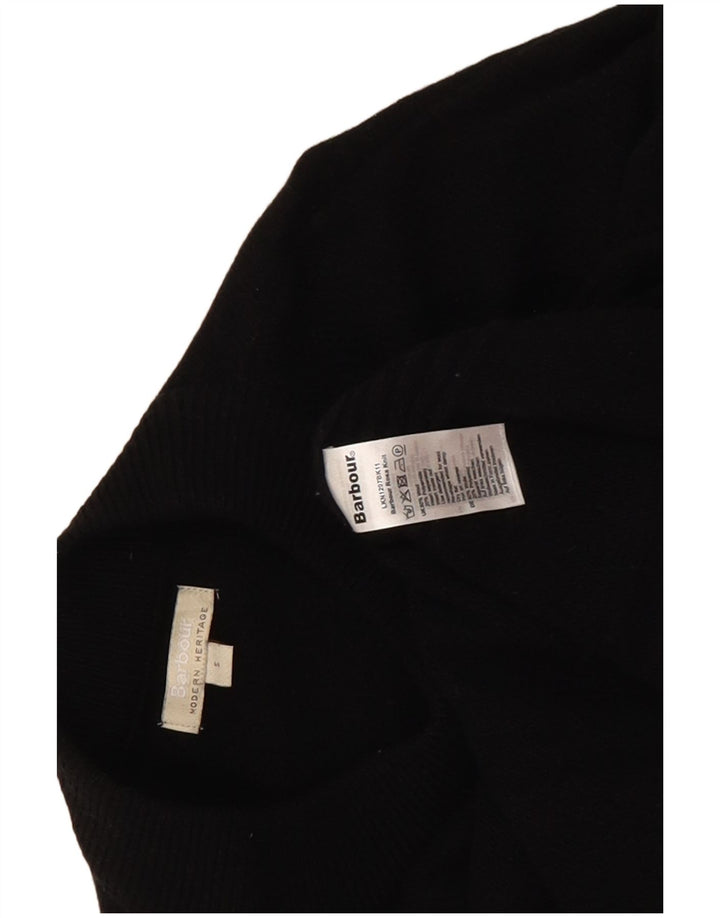 Barbour Pull long à col roulé pour femme UK 10 Petit Noir