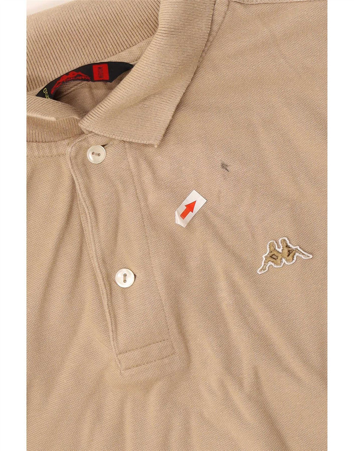 Kappa Polo à Manches Longues Homme Beige Moyen Coton