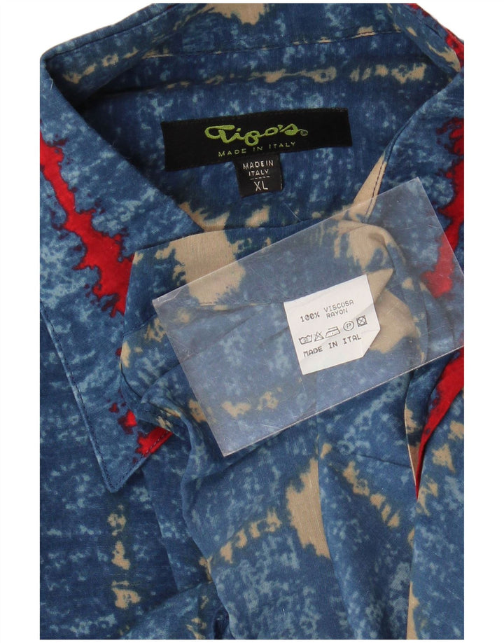 Tipo' S Chemise Manches Courtes Homme XL Bleu Rayé Viscose