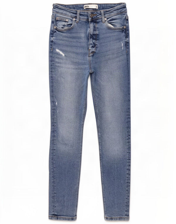 Zara Womens Distressed Skinny Jeans EU 38 Small W28 L27 Blue