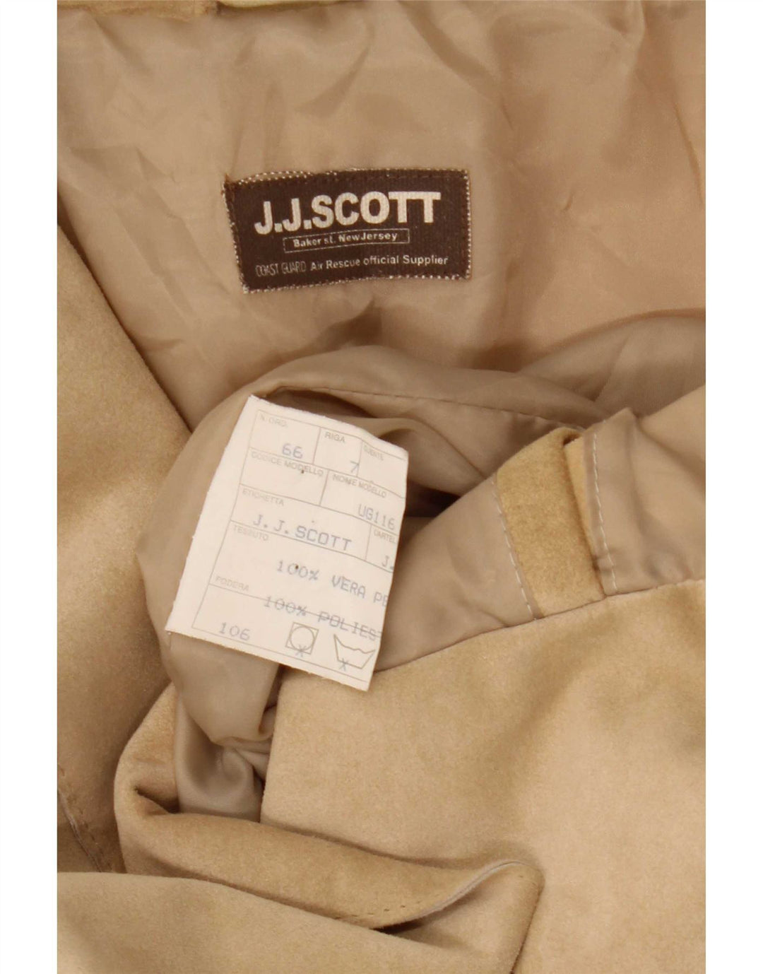 J.J.Scott Veste blazer en daim à 3 boutons pour homme IT 52 XL Cuir beige