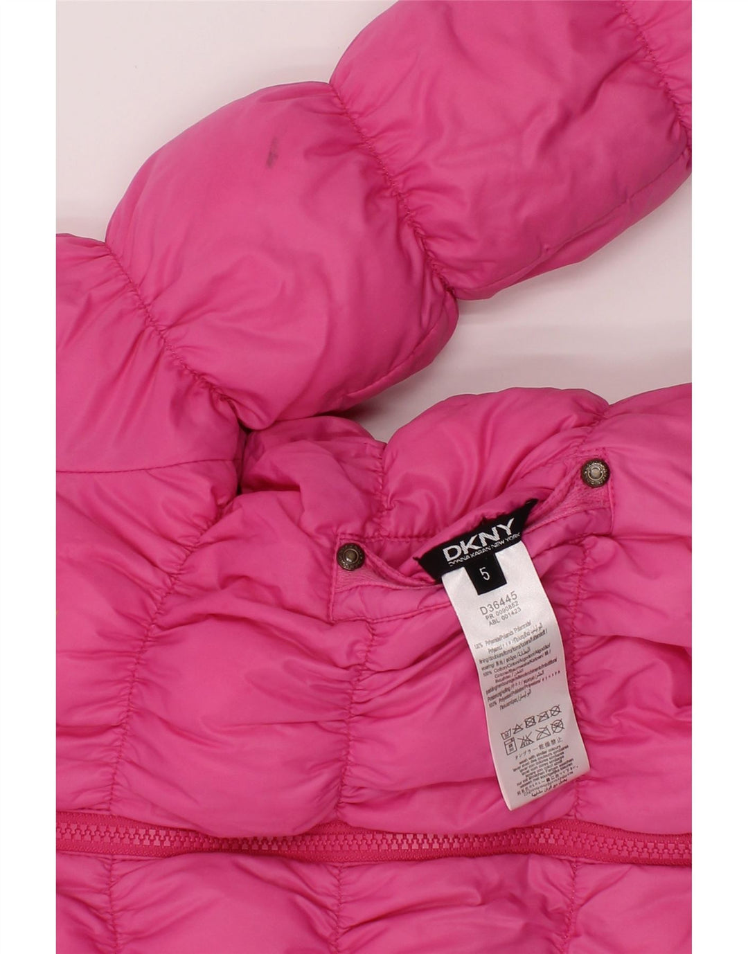 Dkny Veste matelassée réversible à capuche pour fille 4-5 ans Rose Polyester