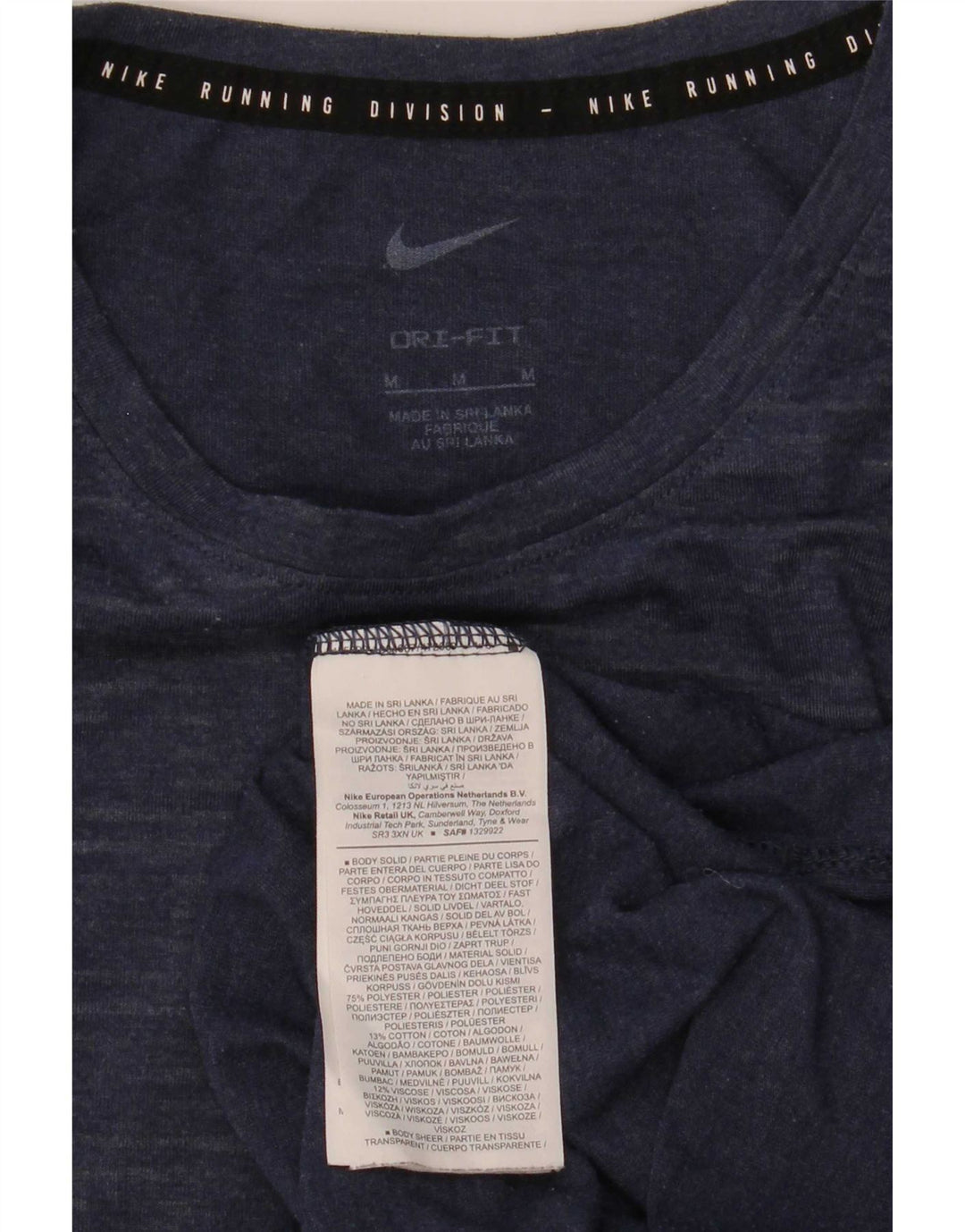 Nike T-shirt Dri Fit pour homme en polyester à fines rayures bleu marine moyen